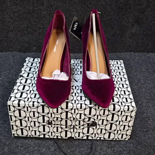 Zara damen pumps samt bordeaux - zara,